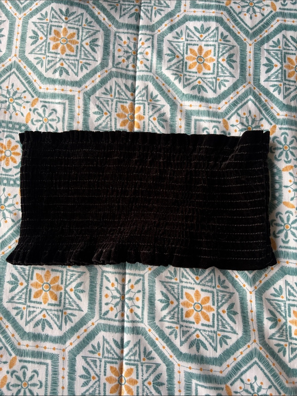 Black Velvet Smocked Tube Top